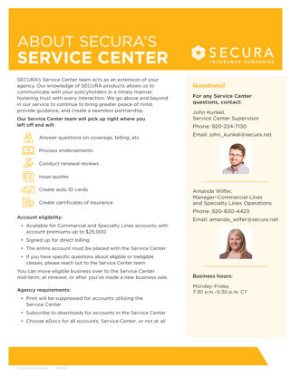 Service Center Info Sheet